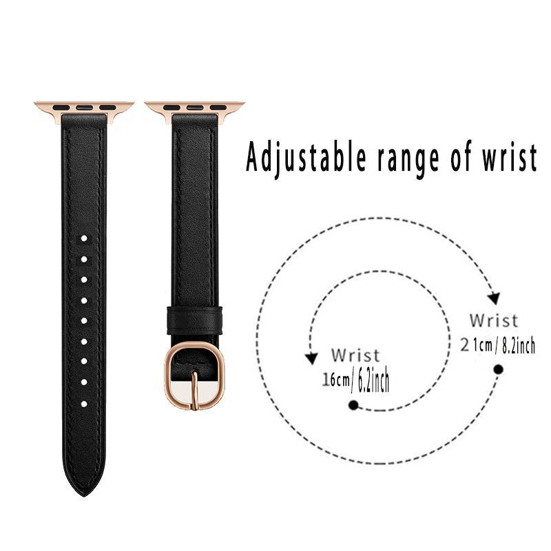 Solid Color Faux Leather Smart Watch Band (Band Only), 1 Count Adjustable Replacement Watch Band for Women, Smart Watch Band, Ultra-thin Soft Watchband For iWatch Series, Wearable Devices Accessories, Watches Band