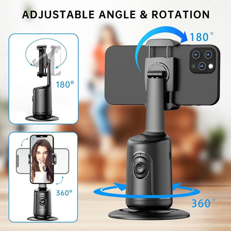 AI Tracking Phone Gimbal Stabilizer Tripod for iPhone, 360° Rotatable Auto Face Tracking Gimbal Stabilizer Tripod, Anti-shaking Phone Stabilizer, Vlogging Equipment for Phone