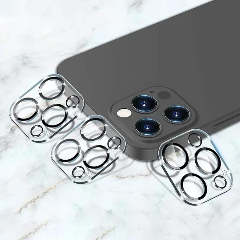 Mobile Phone Lens Protector, Tempered Glass Cellphone Camera Lens Protective Film, Phone Accessories, Anti-scratch Smartphone Lens Protector Compatible with iPhone 11 12 13 14 15 Pro Max