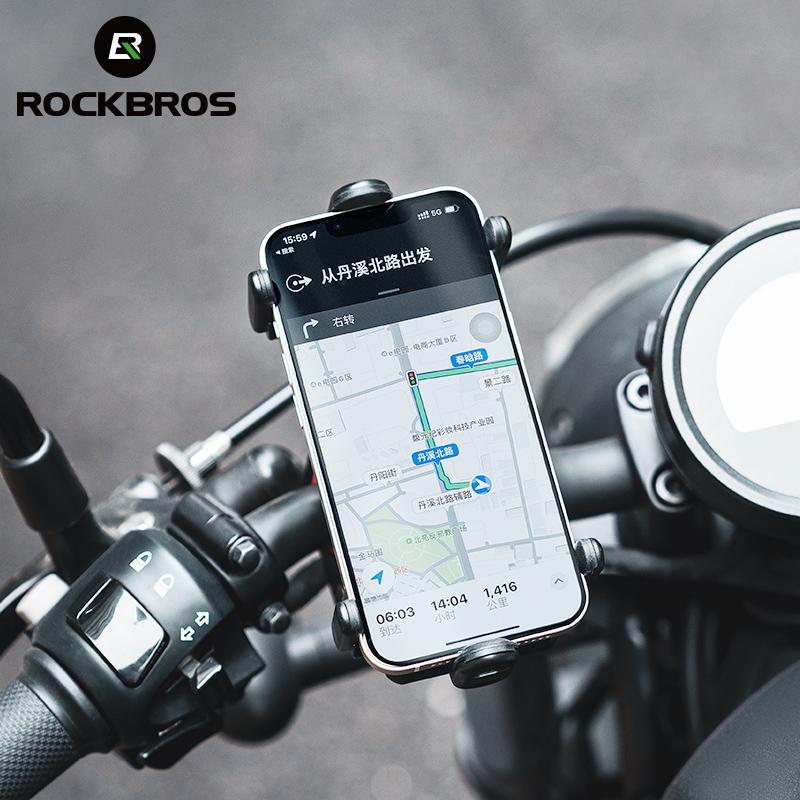 ROCKBROS Bike Phone Holder- Adjustable Motorcycle Phone Mount Handlebar Clip for Bicycle Scooter, Cell Phone Clamp for 4.1