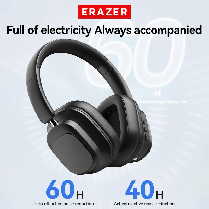 ERAZER TH10 ANC Noise Cancellation Wireless Bluetooth Headphones Touch Screen Headset HIFI Stereo Full-Color Display Multifunctional Earbuds Foldable with Built-in Microphone