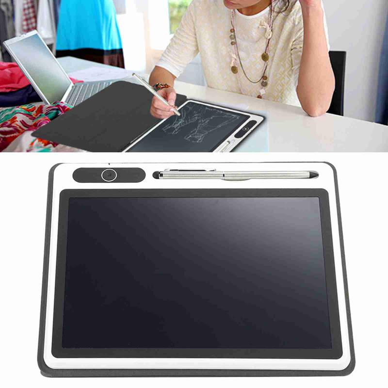 Electronic Notepad LCD Tablet Drawing Pad Business Supplies Hand Painting Tool 9 Inch(Black (With Faux Leather Case) )