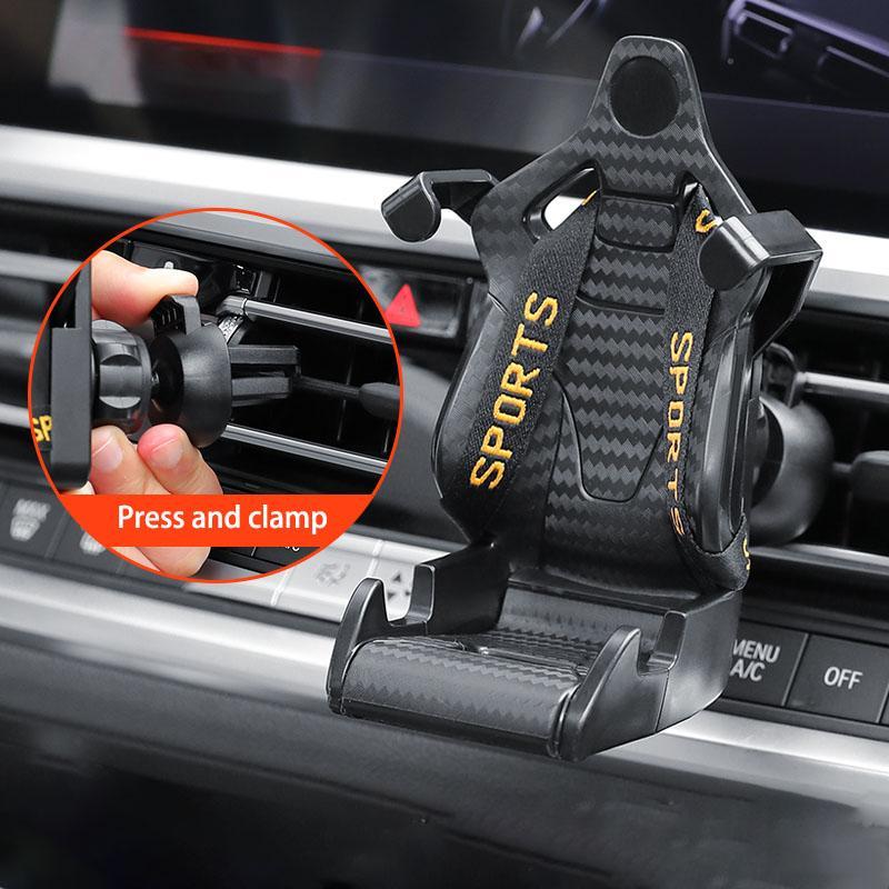 Car Seat Design GPS Phone Holder for Car, Car Accessories, Universal Car Phone Holder with Air Vent, Car Phone Mount, Car Vent Phone Stand Compatible with iPhone Xiaomi Huawei Samsung Smartphone