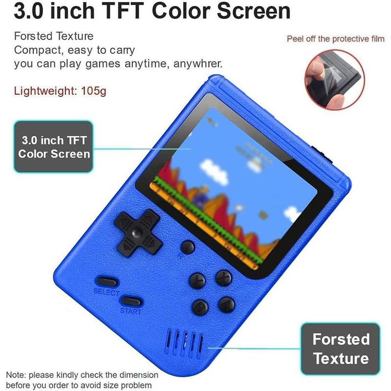 Handheld Game Console for Kids Adults,Retro Video Game Console Built in 800 Games Portable Handheld Kids Game Console,Support for Connecting TV and Two Players on TV playstation5 Compact Cable Charging Device Digital Lithium Rechargeable Screen Protection