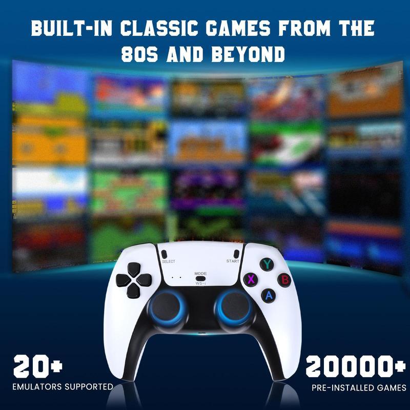 Retro Game Console 20,000-30,000+ Retro Games Stick, Revisit Classic Games Stick ,Retro Play Plug and Play Video Games Stick 26 Emulators, 4K HDMI Output, Premium Competitive Dual Controllers Wireless Adapter Button Cable Communication