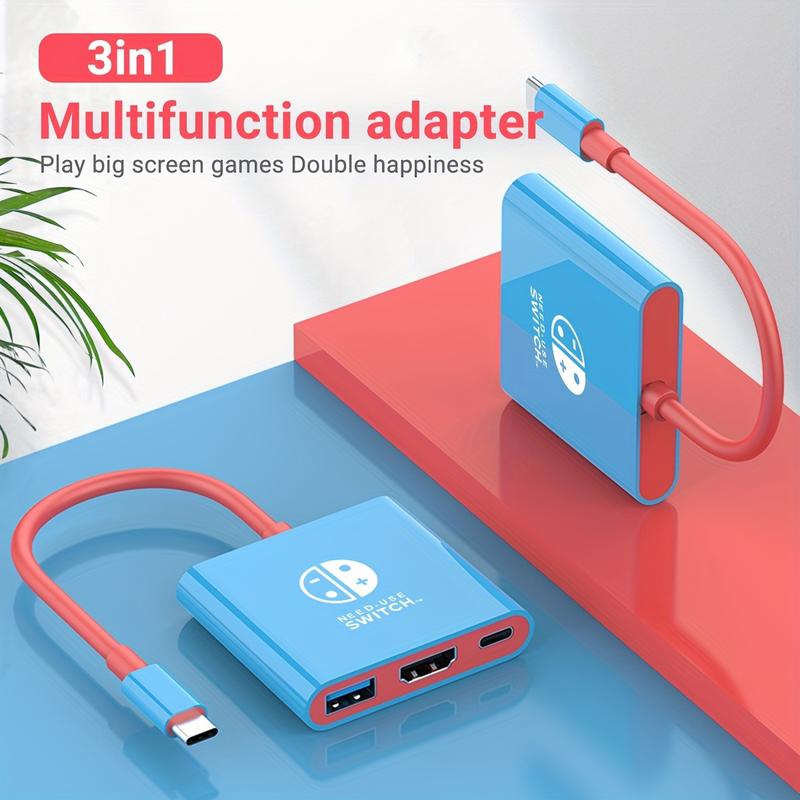 3 in 1 Switch Dock for Nintendo, Switch Docking Station for TV, Portable Nintendo Switch TV Adapter USB C Charging Dock, Type C to 4K HDMI Output Hub for Nintendo Switch OLED Steam Deck Samsung DeX Console Smartphone