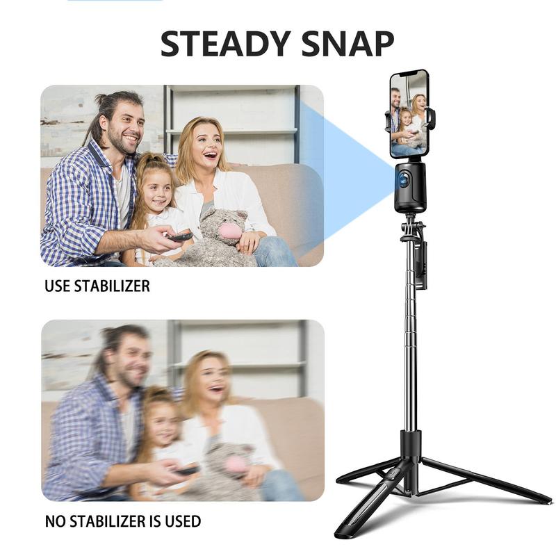 Smart AI Facial Recognition Smartphone Tripod, Summer Outdoor Photography Accessories, 360° Face Tracking Mobile Phone Pan & Tilt Stand, Outdoor Panoramic Tracking & Stabilization for Home & Outdoor Use, Tripod Fish, Stocking Fillers Gift