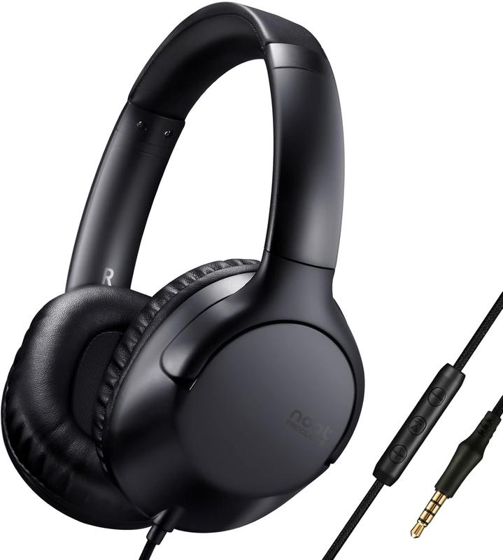 A319 Over Ear Wired Headphones with Volume Control, Microphone, Adjustable Headband and 3.5mm Audio Jack for School Home Work Computer Chromebook (Black)