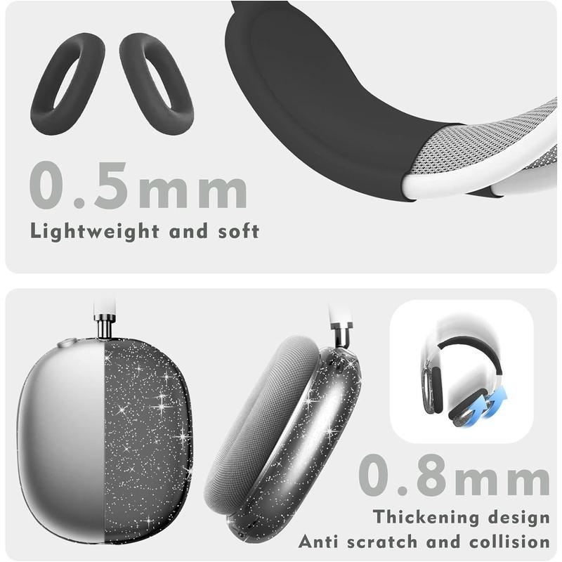 for AirPods Max case Cover,Anti-Scratch Ear Pad Case Cover Ear Cups Cover Headband Cover for AirPods Max. Clear Soft TPU and Silicone,Skin Scratch Proof.