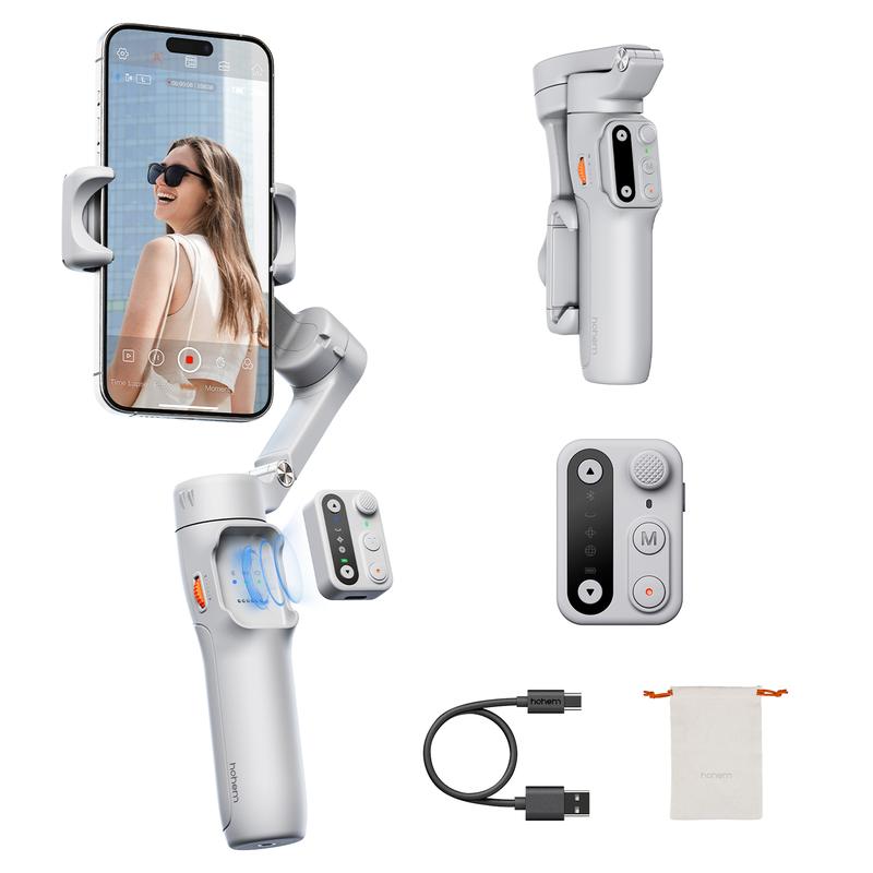 hohem iSteady X3 SE Gimbal Stabilizer for iPhone, Smartphone Foldable Gimbal with Detachable Remote Control, Portable Foldable 3-Axis Phone Gimbal for Android & iPhone 16 15 Pro Max, Ideal for Travel Vlogging