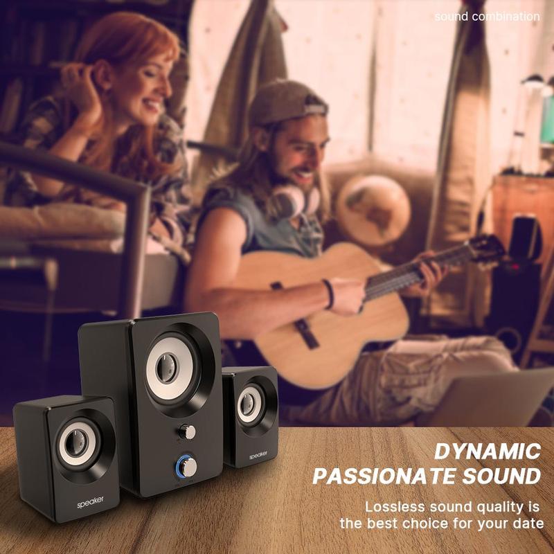 USB Powered Speaker, 360 Degree Surround Sound Subwoofer Speaker, Multimedia Laptop Computer Speaker for Office Home