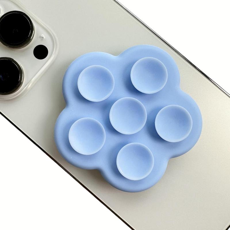 Adhesive Silicone Suction Cup Phone Grip, Flower Shaped Hands-Free Cell Phone Back Holder for Selfies, Universal Phone Accessories