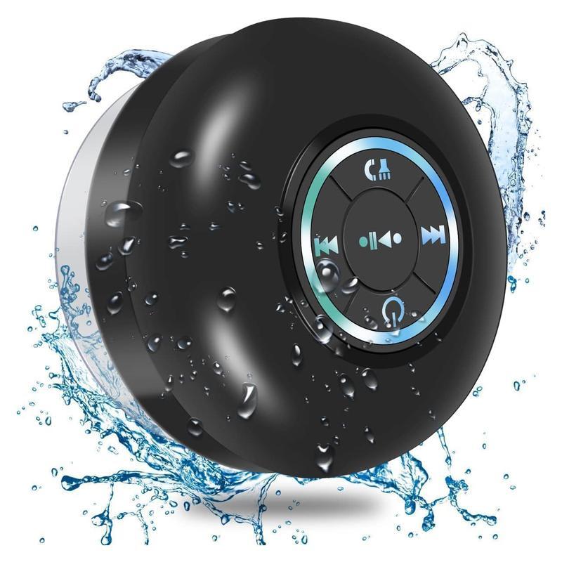 Bluetooth waterproof speaker with LED color light IPX 4 rechargeable with micro USB, connect to audio smartphone stereo tablet