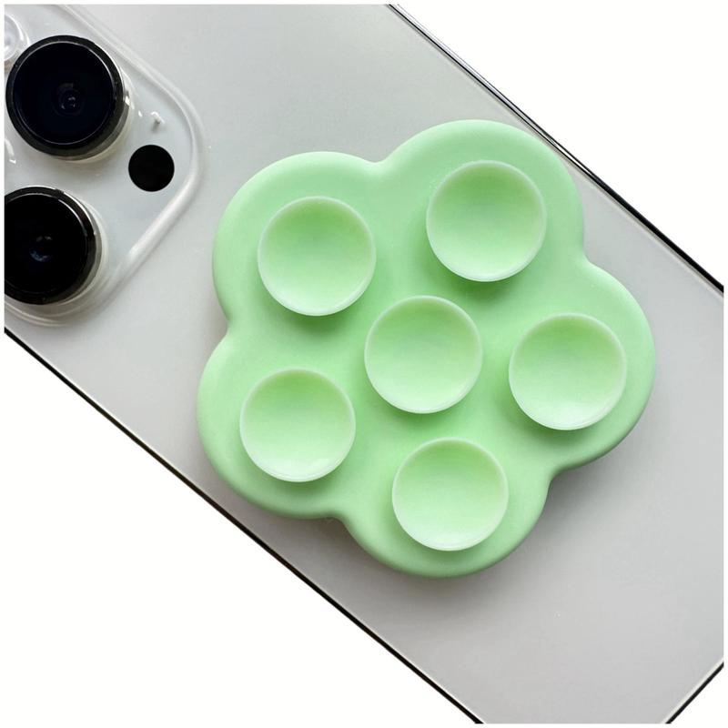 Adhesive Silicone Suction Cup Phone Grip, Flower Shaped Hands-Free Cell Phone Back Holder for Selfies, Universal Phone Accessories