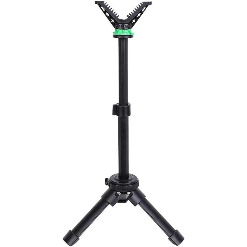 Portable  Tripod Rest Rapid  Stand, Adjustable Compact Lightweight Aluminum Cast Construction Bench Stick with 360 Degree Rotate V Yoke Holder Height 11.8