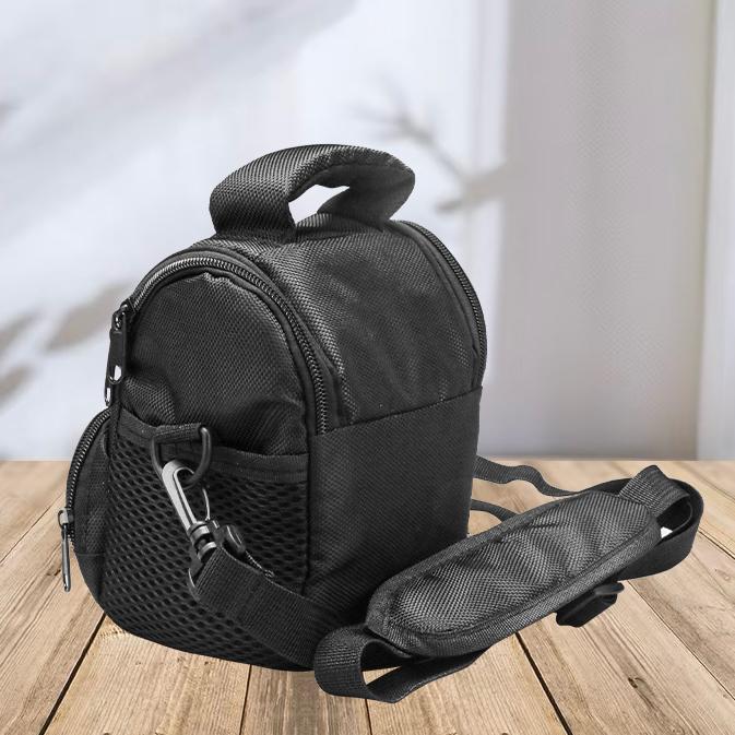 Waterproof Camera Bag Small Shoulder Camera Messenger Bag SLR DSLR Canvas Crossbody Camera Case for Women and Men - Black