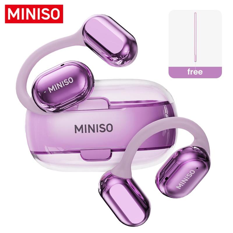 Christmas MINISO Wireless Ear-hook Headphone, Rechargeable Earphone with HiFi Sound, Long Battery Time Earphone Compatible with All Smartphones, Wireless Earphone, Earbuds