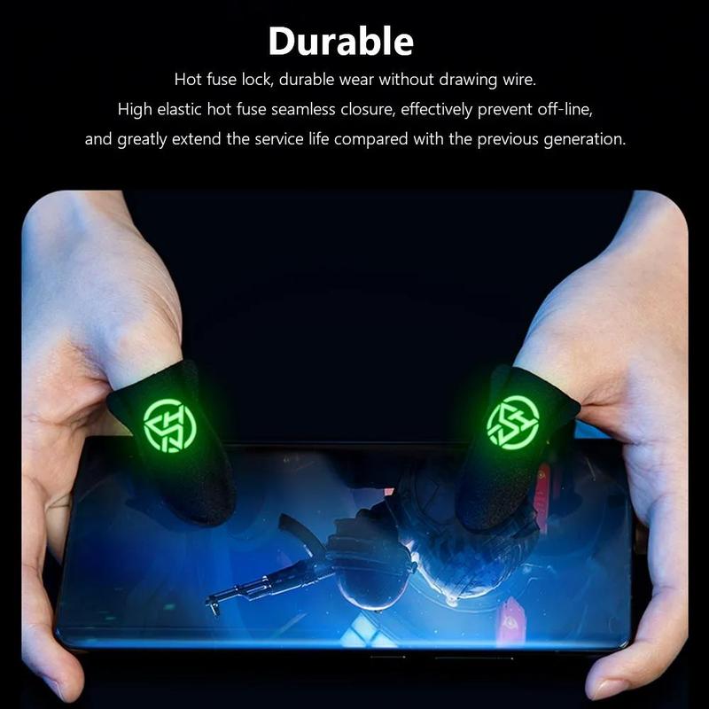 Luminous Gaming Finger Gloves with Storage Box, 1 Pair Anti-sweat Gaming Finger Gloves with Storage Box, Breathable Finger Gloves for Mobile Phone, Universal Gaming Accessories