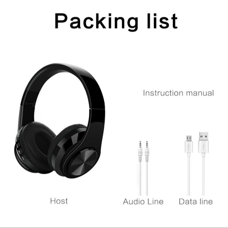 Foldable Wireless Over-ear Headphone, Sports Running Headphone, Wireless Bluetooth-compatible Headset for Gaming, Music & More