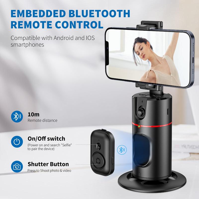 Auto Face Tracking Gimbal Stabilizer, Phone Accessories, Portable 360° Rotation Smart Selfie Cellphone Stabilizer For Shooting, Vlog, Anti-shaking Holder with Remote Control for iOS Android Smartphone, Phone Accessories, Stocking Fillers Gift