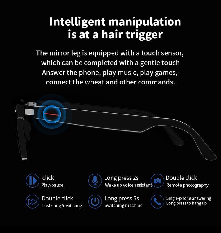 Wireless Smart Glasses Headphones,Multifunctional Smart Wireless Glasses Headset, Smart Sunglasses, Fashionable Driving Glasses