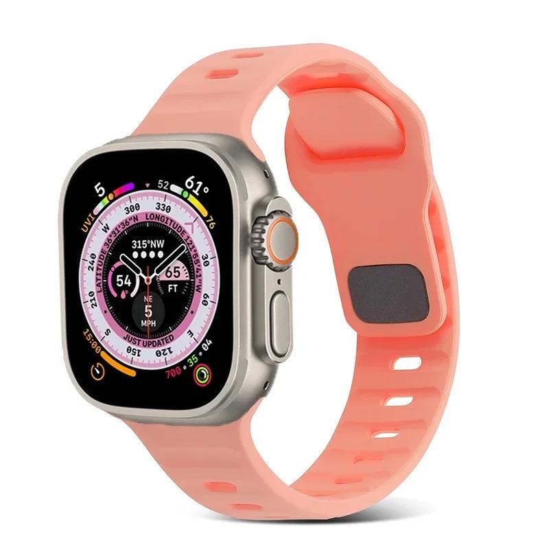 Silicone Strap for Apple Watch Band 49mm 45mm 44mm 41mm 46mm 42mm Sports Luminous Bracelet iWatch 10 9 8 7 6 5 4 SE Ultra 2 Belt Wearable