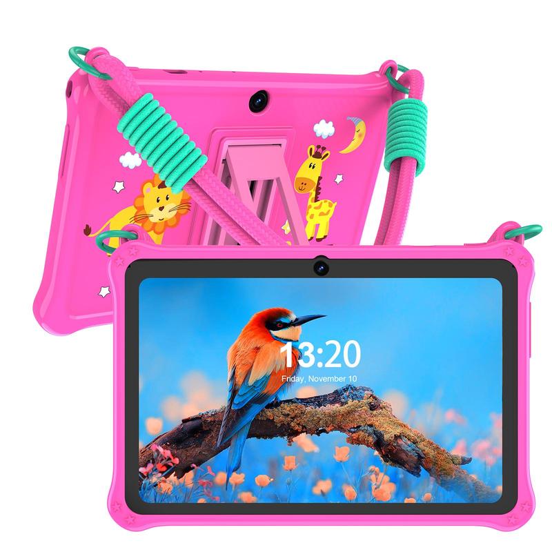 PRITOM K7 7 Inch Android 13 Tablet, 2G RAM 32G ROM Tablet with Silicone Case for Home & School, Fashionable Educational Tablet with Lanyard for Boys & Girls, Tech Gadgets 2024, Birthday Gifts