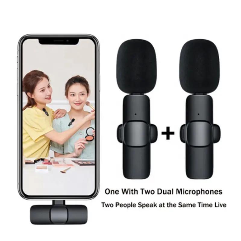 Professional Wireless Lavalier Lapel Microphone For iPhone, Samsung phone ,iPad - Cordless Omnidirectional Condenser Recording Mic for Interview Video Podcast Vlog, YouTube