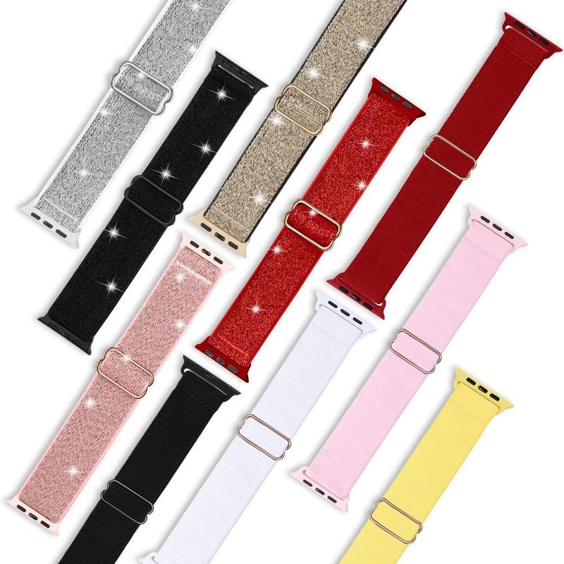 Nylon Smart Watch Strap (Only Band), Adjustable Elastic Breathable Watch Band, Stylish Smart Watch Replacement Watchband Suitable for Apple Watch, Apple Watch Band Women, Smartwatch Band