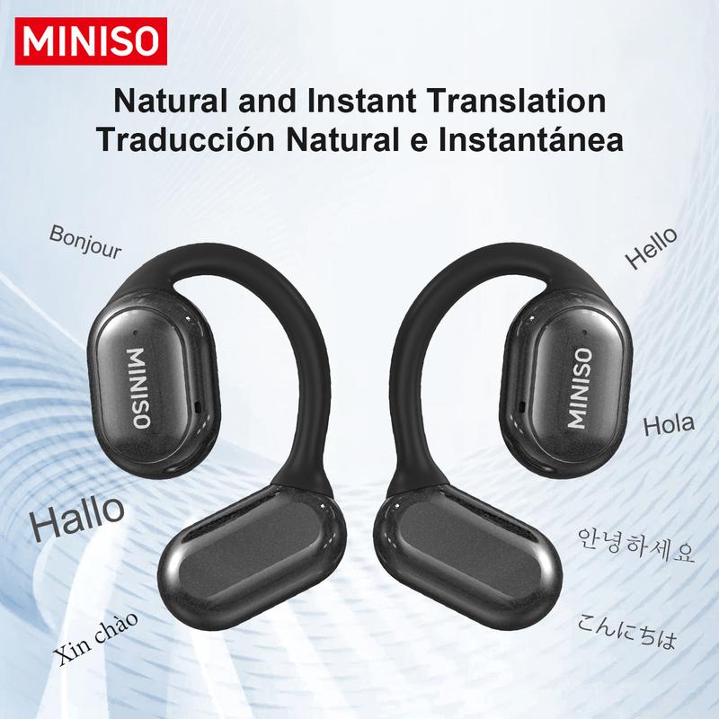 MINISO X30 OWS Translation Wireless Bluetooth Earphones Support 128 Languages Real Time Bluetooth Translation Support Playing Music Phone Calls Headphones & Meeting Summary Earbuds