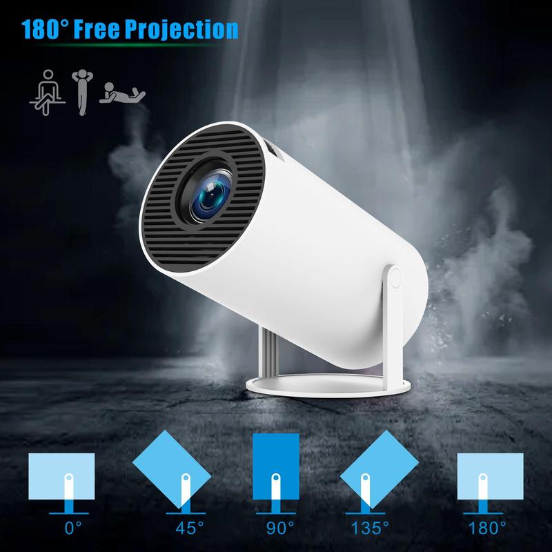 Portable Smart Projector, WiFi Bluetooth-compatible Projector, Mini Projectors, Home Theater Projector, Outdoor Projector for Home, Office