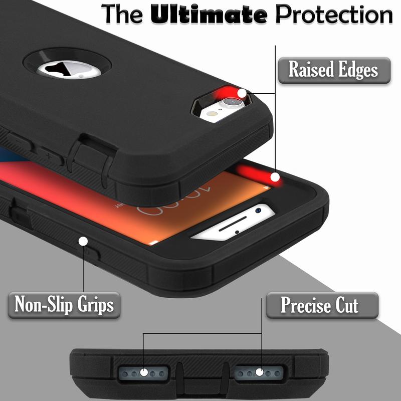 For Apple iPhone 8 7 Plus SE 2nd 3rd Gen 2020 2022 3-in-1 Full Body Protector Case, Shockproof TPU & Hard PC Bumper, Drop-Proof Shell, Built In Screen Protector