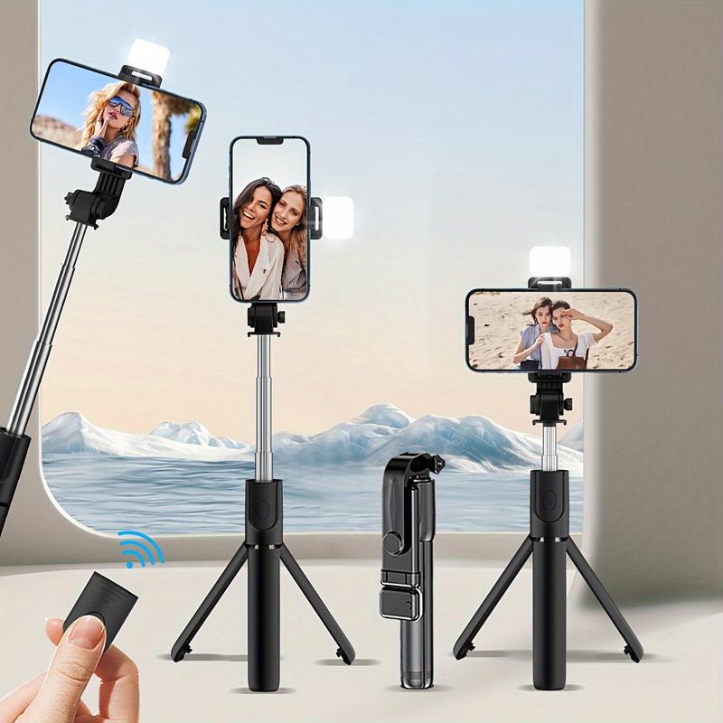 360° Automatic Rotating Mobile Phone Bracket Tripod Selfie Stick with Fill Light, Wireless Remote Control, Anti-shake, Desktop Anchor, and Handheld Live Broadcast Bracket