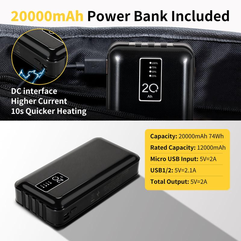 Heated Camping Chair Battery 10000mAh 20000mAh Power Bank Suitable for MOPHOTO Heated Camping Chair