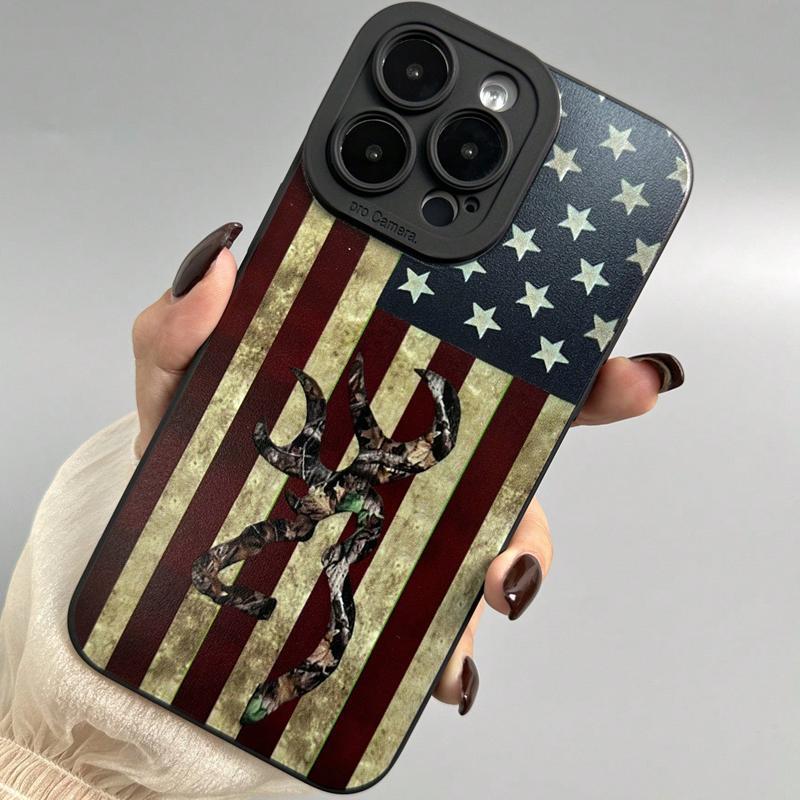 Flag Pattern Phone Case, Anti-drop Cellphone Protective Case, Total Protective Shockproof Mobile Phone Cover for iPhone 11 12 13 14 15 Pro Max