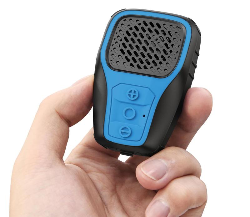 Blue Wearable Bluetooth Speaker, IP67 Waterproof Clip-on Mini Portable Speakers, Wireless Clip Speaker with Built-in Mic, Hands-Free Music and Calls for Work Riding Golf Outdoor(Blue)