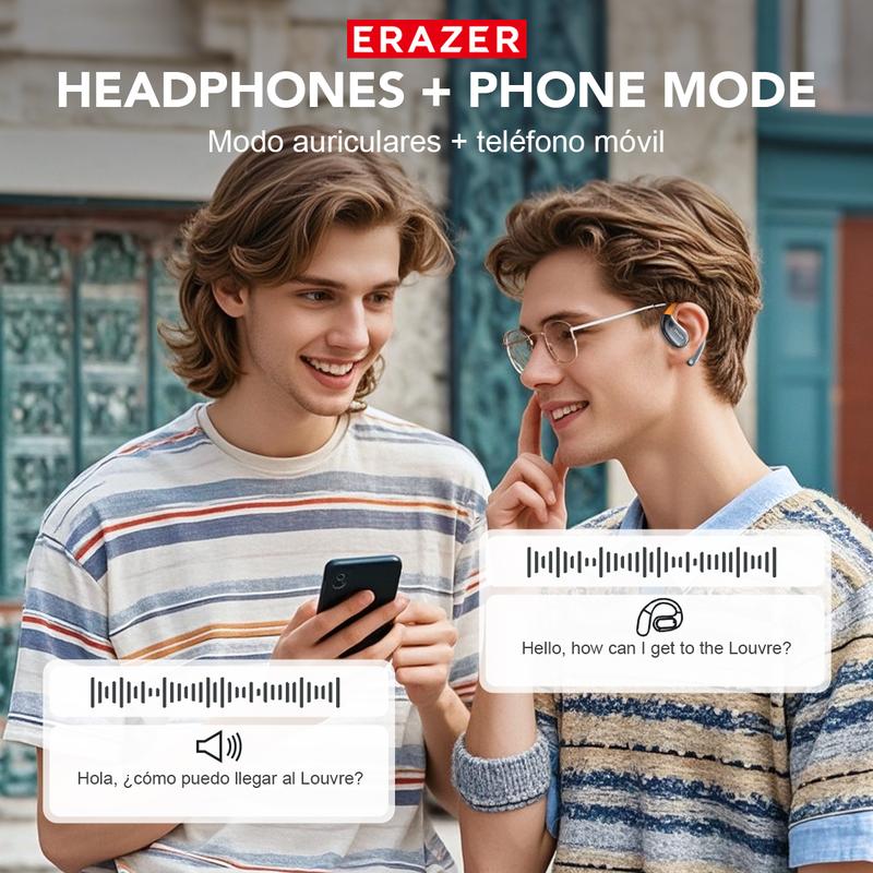 ERAZER XF31 OWS Translation Wireless Bluetooth Earphones Support 158 Languages Real Time Bluetooth Translation Support Playing Music Phone Calls Headphones  & Meeting Summary Earbuds