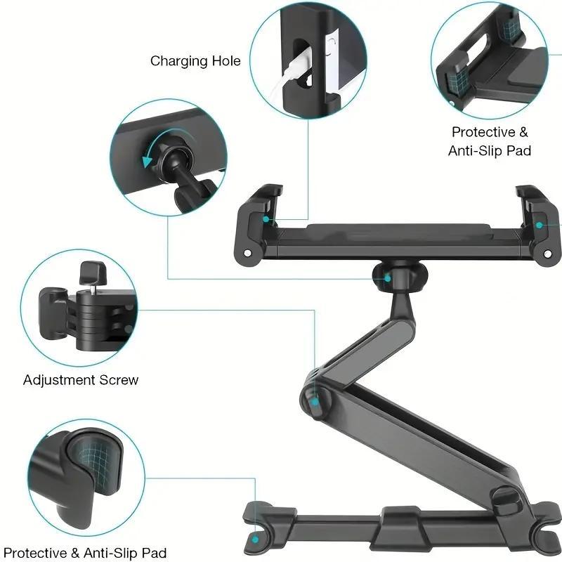 Car Headrest Tablet Holder, Adjustable Car Headrest Mount & Holder, Car Phone Stand Tablet Holder for Most Tablets & Phones, Car Accessories