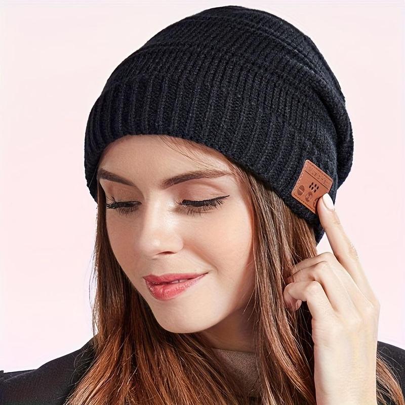 Knit Winter Cap Design Wireless Headphone Headset, Built-in Microphone & HD Stereo Earphones Speaker, Suitable For Outdoor Home & Gifts, Electronic Audio & Video Accessories