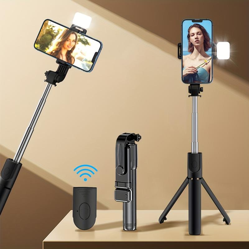 360° Automatic Rotating Mobile Phone Bracket Tripod Selfie Stick with Fill Light, Wireless Remote Control, Anti-shake, Desktop Anchor, and Handheld Live Broadcast Bracket