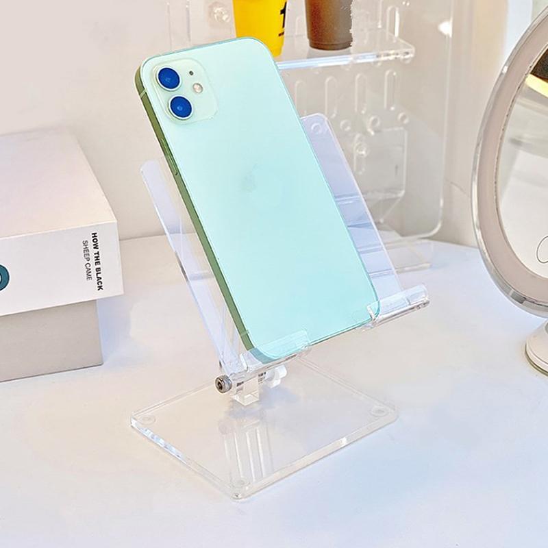 Clear Acrylic Desktop Phone Holder, Foldable Phone Stand, Phone Accessories for Live Broadcast & Tablet Computer