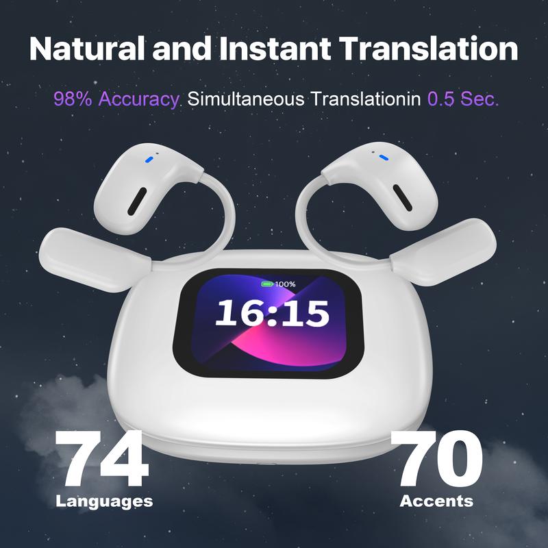 AI Smart Translation Earbuds – Supports 144 Languages, AI Q&A & High-Quality Sound, Essential for Business Trips & Global Travel Whether for business or leisure travel, comfortable wear, smooth translation, and seamless communication