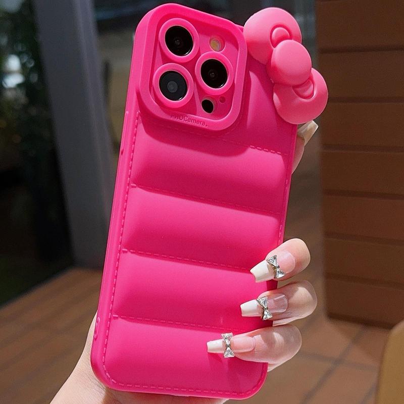 Cute Bowknot Design Phone Case, Shockproof Phone Protective Cover, Phone Cases, Phone Accessories Compatible with iPhone 15 14 13 12 11 Series, Cute Phone Cases