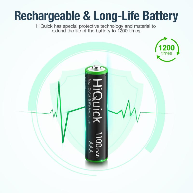 HiQuick AAA Rechargeable Batteries 1100mAh 1.2V Accessories Devices