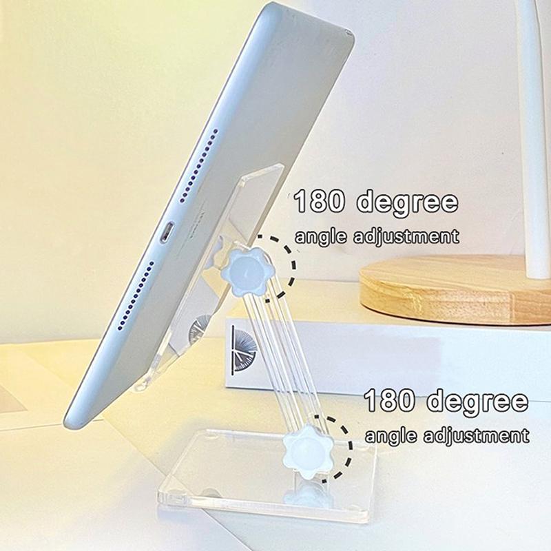 Clear Acrylic Desktop Phone Holder, Foldable Phone Stand, Phone Accessories for Live Broadcast & Tablet Computer