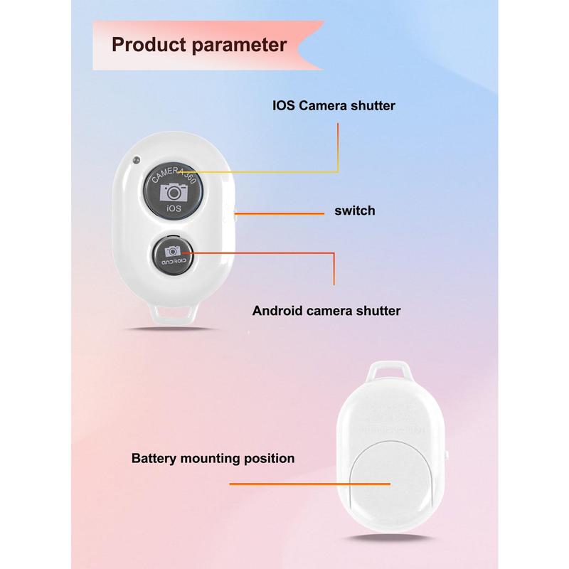 Essential Travel Convenient and Practical Wireless Remote Control Selfie Shutter, Suitable for Shooting Videos, Selfies, and Live Streaming