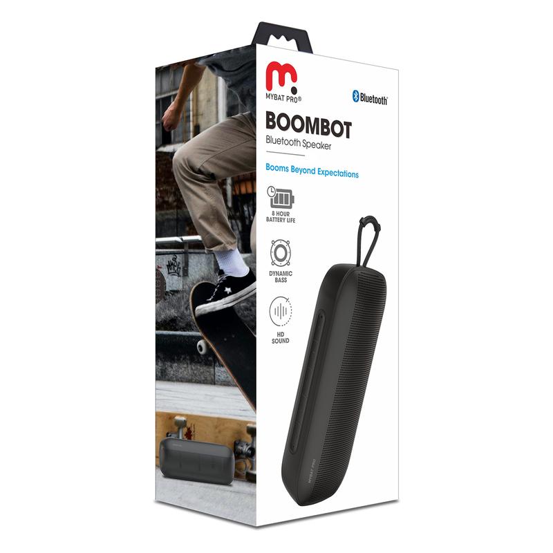 MyBat Pro BoomBot Bluetooth Speaker - IPX5 Water-Resistant, Compact, Wireless Music & Calls, Microphone, TWS Dual Connection, Portable & Lightweight