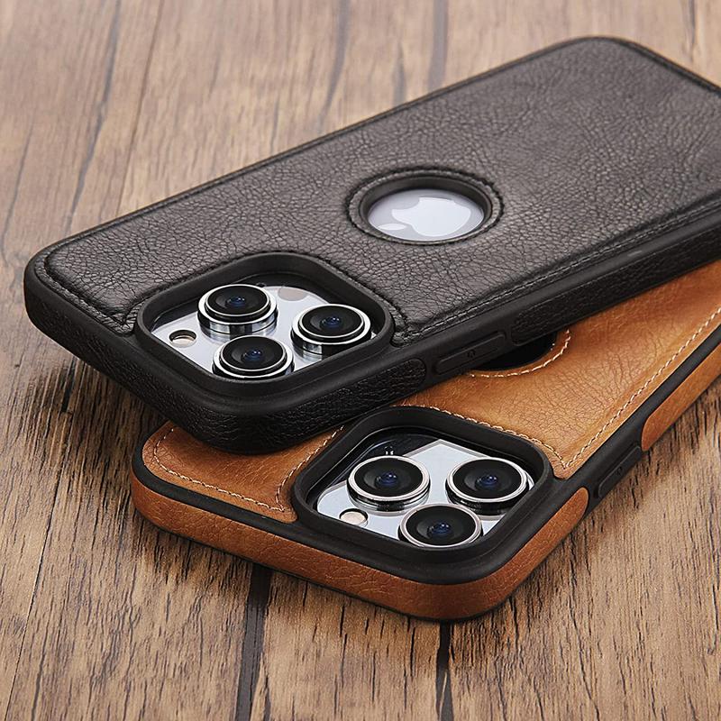 Shockproof Leather Case For iPhone 16 15 14 13 12 11 X XR Xs Max 7 8 SE2 SE3 Protective Slim Cover