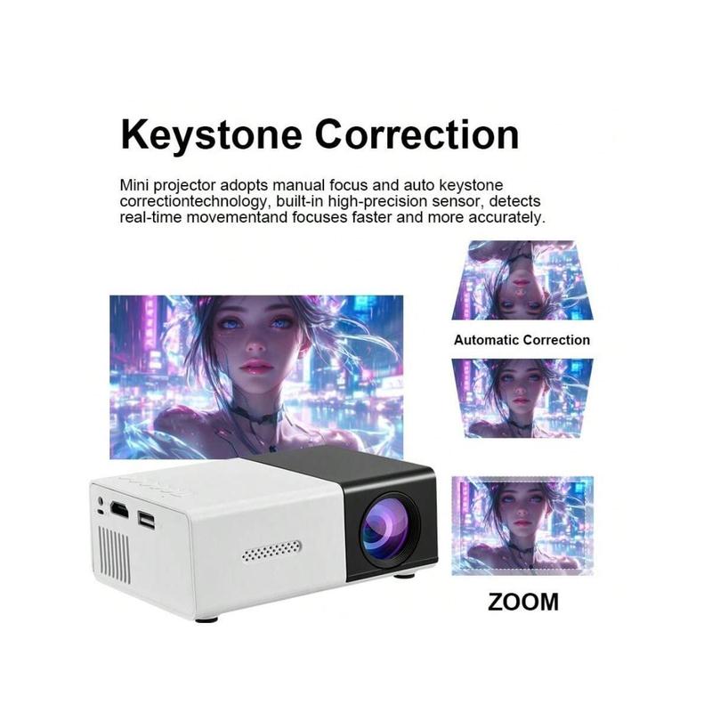 HD Mini Projector, Portable Outdoor Movie Projector, Compatible With USB, AV, TV Box, Laptop, Android IOS, Enhance Your Movie, TV And Game Experience, For Office School Meeting, Christmas Carnival Watching TV And Watching Movies Essential