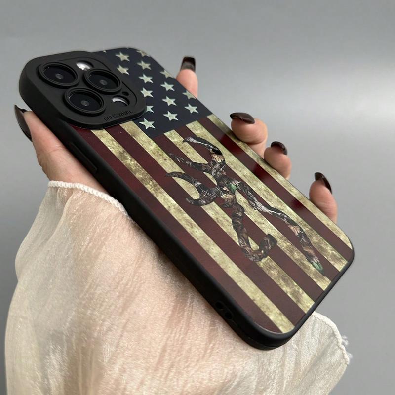 Flag Pattern Phone Case, Anti-drop Cellphone Protective Case, Total Protective Shockproof Mobile Phone Cover for iPhone 11 12 13 14 15 Pro Max